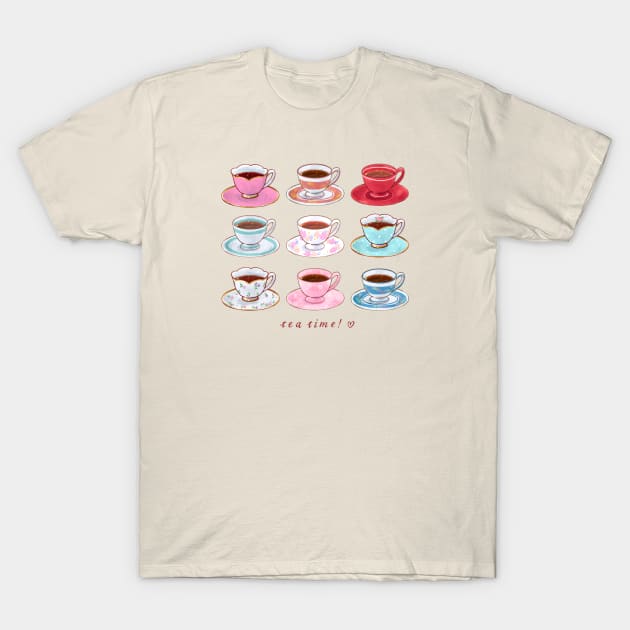 Tea Cups T-Shirt by Kate Paints